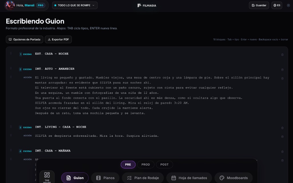 Filmagia Script Editor